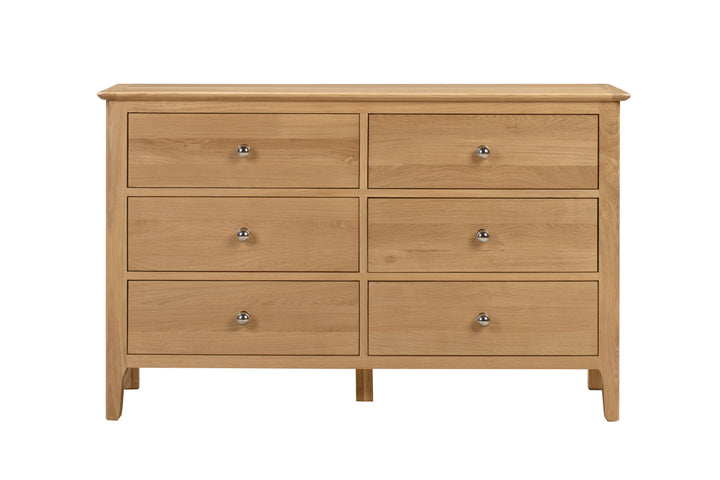 Cotswold 6 Drawer Wide Chest Solid Oak COT103 - Havenheim Furniture