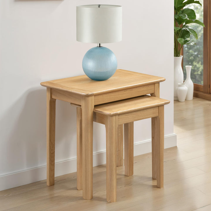 Cotswold Nest Of 2 Tables Solid Oak & Oak Veneers COT110 - Havenheim Furniture