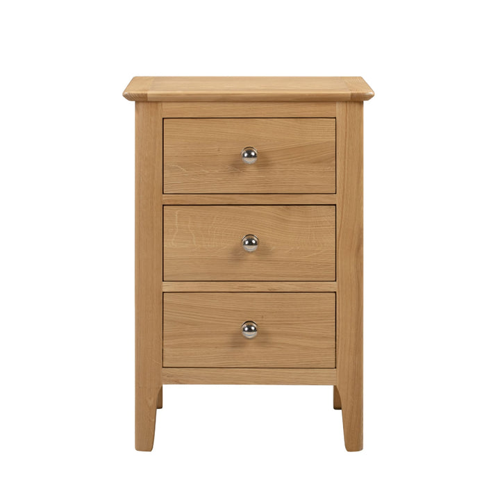 Cotswold 3 Drawer Bedside Solid Oak & Oak Veneers COT101 - Havenheim Furniture