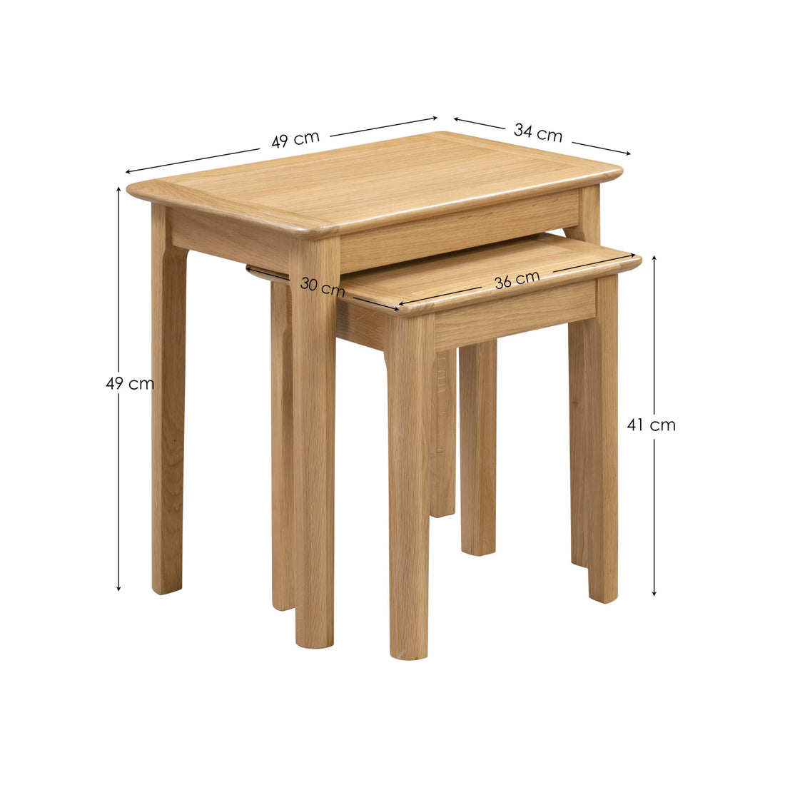 Cotswold Nest Of 2 Tables Solid Oak & Oak Veneers COT110 - Havenheim Furniture