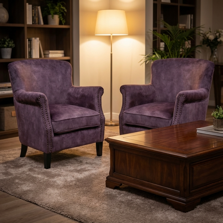 Cromarty Armchair in Vintage Charcoal Velvet VIN42