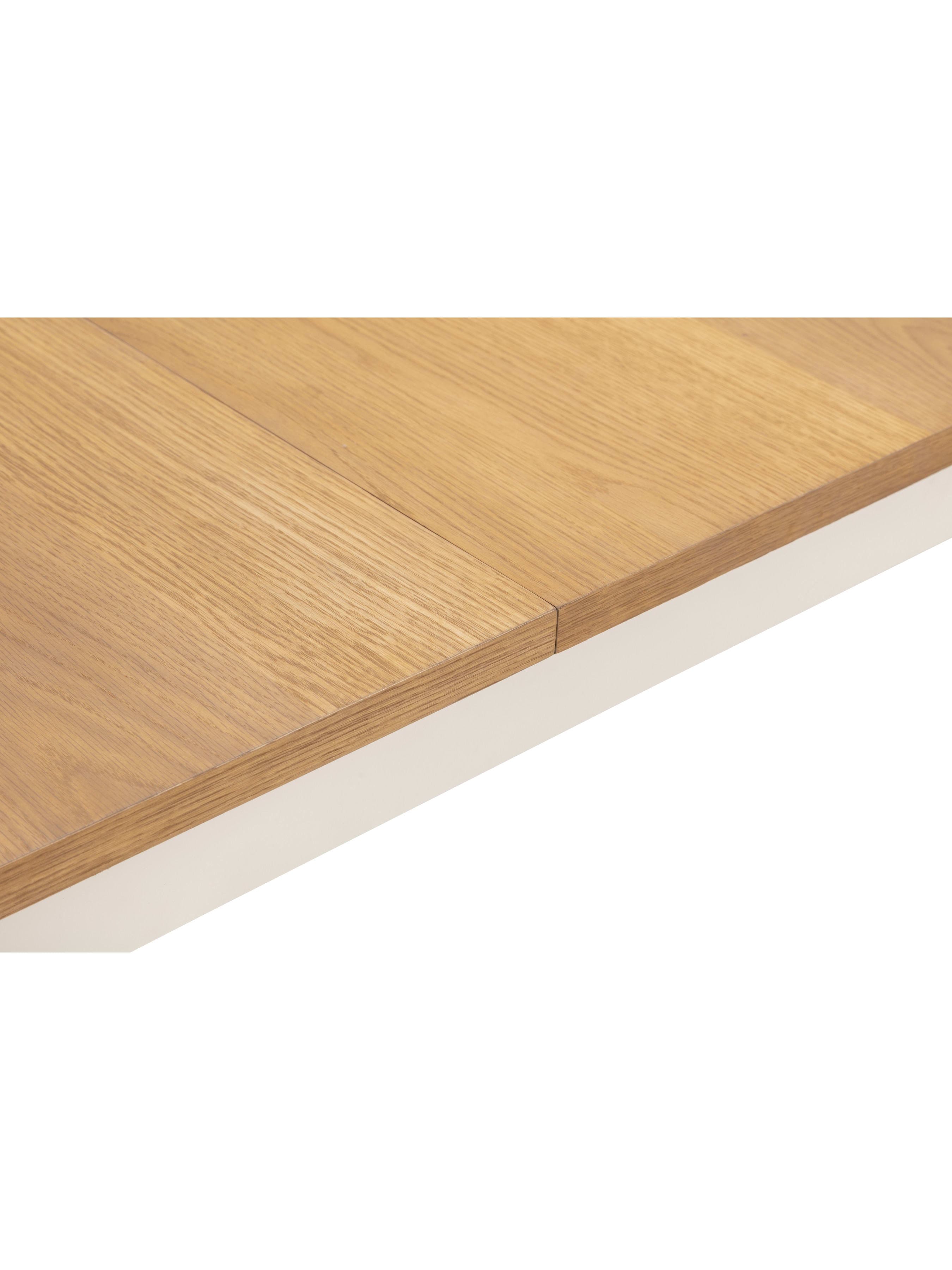 Julian Bowen Davenport extending dining table in ivory and oak effect, 190cm, seating 4-6 people