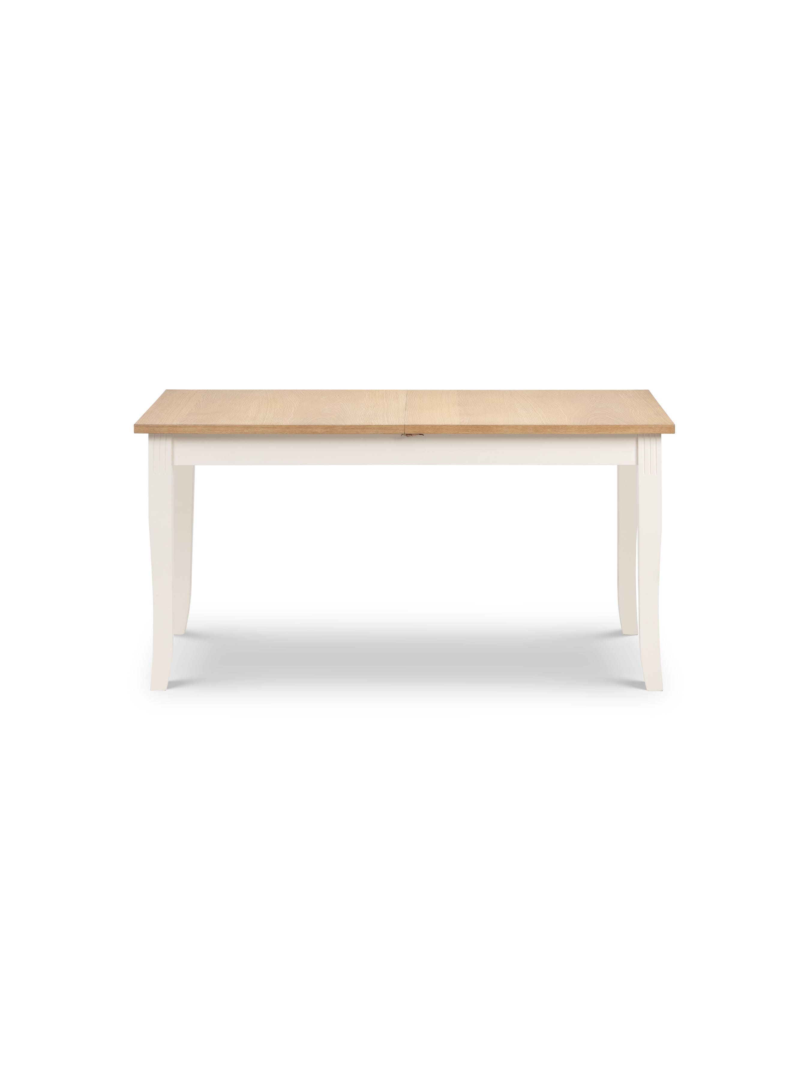 Julian Bowen Davenport extending dining table in ivory and oak effect, 4-6 seater, shown not extended