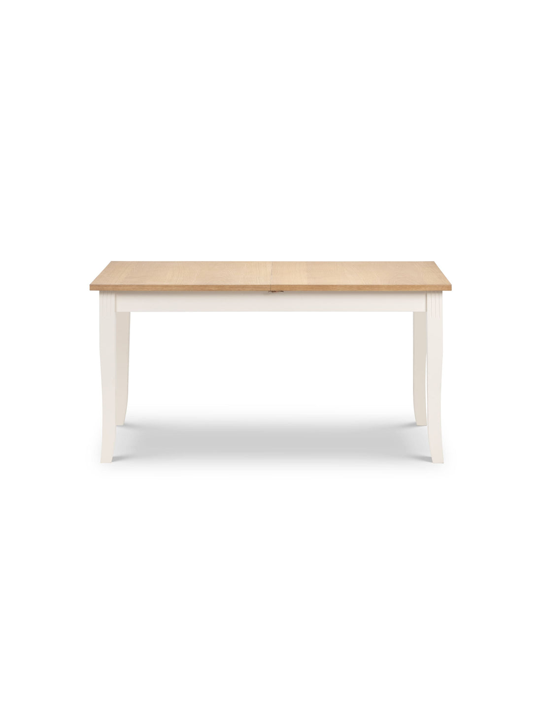 Julian Bowen Davenport extending dining table in ivory and oak effect, 4-6 seater, shown not extended