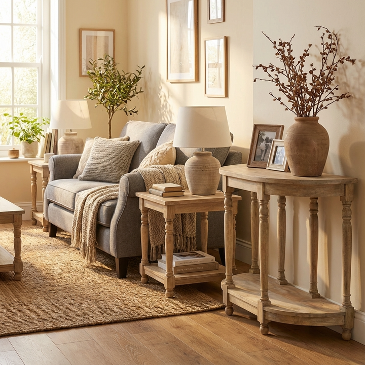 Demilune Small Console Table Mahogany VIN125S