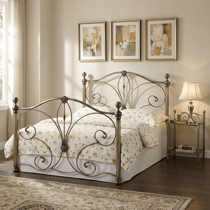 Diane Antique Brass King Size Bed 150cm DIANKS - Havenheim Furniture