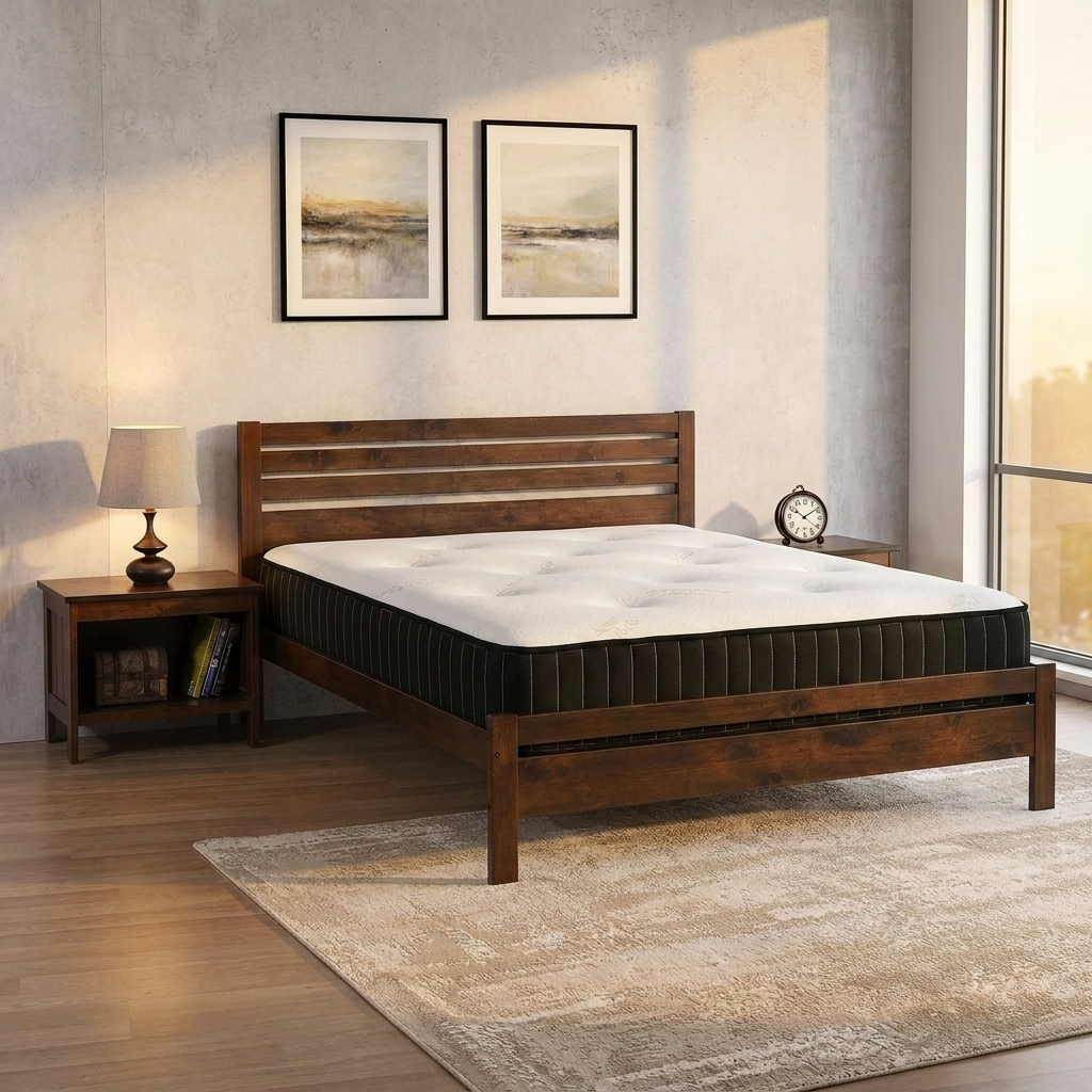 Everest Four Foot 120cm Mattress Memory Foam - White & Black 4FOOTEVER - Havenheim Furniture