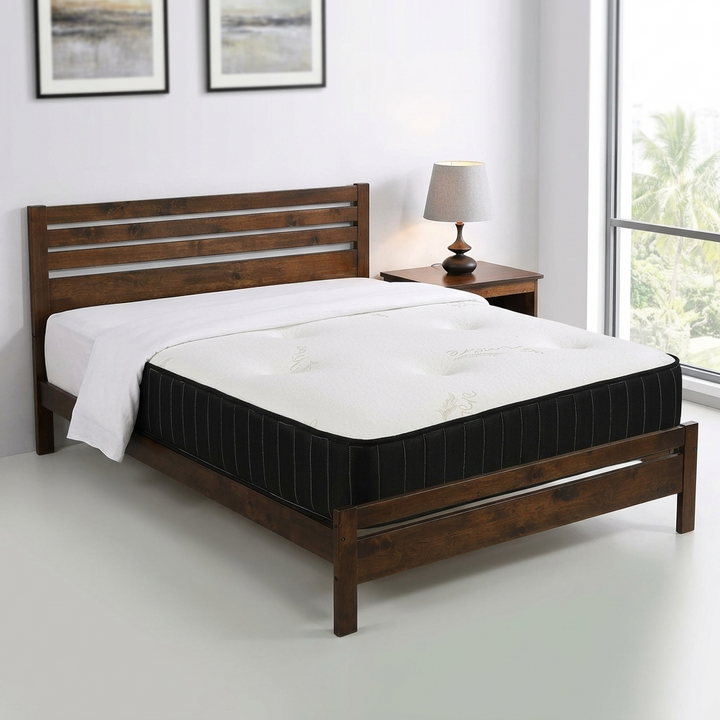 Everest Double 135cm Mattress Memory Foam - White & Black DOUBEVER - Havenheim Furniture