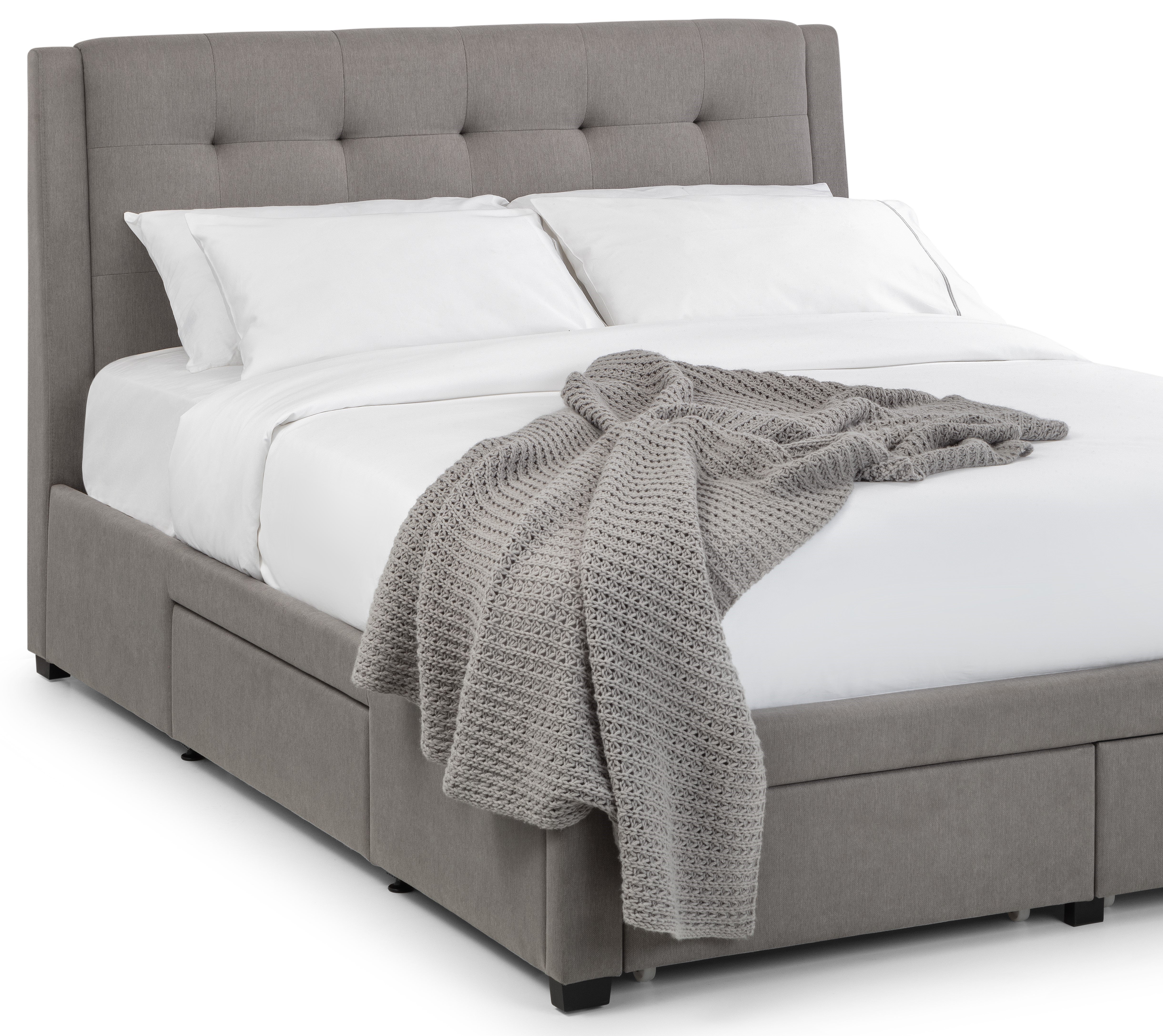 Fullerton 4 Drawer 150cm King Size Bed - Grey FUL002 - Havenheim Furniture