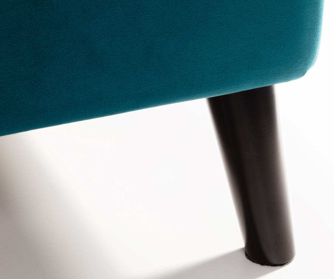 Frida Curved Velvet Bed 135cm Double Teal FRI001 - Havenheim Furniture