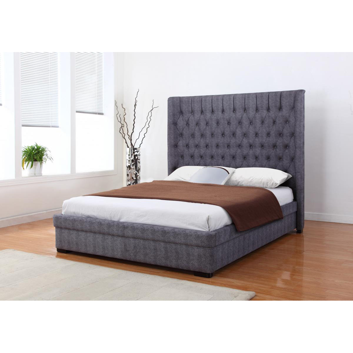 Genesis Linen 6 Foot Bed Dark Grey - Havenheim Furniture