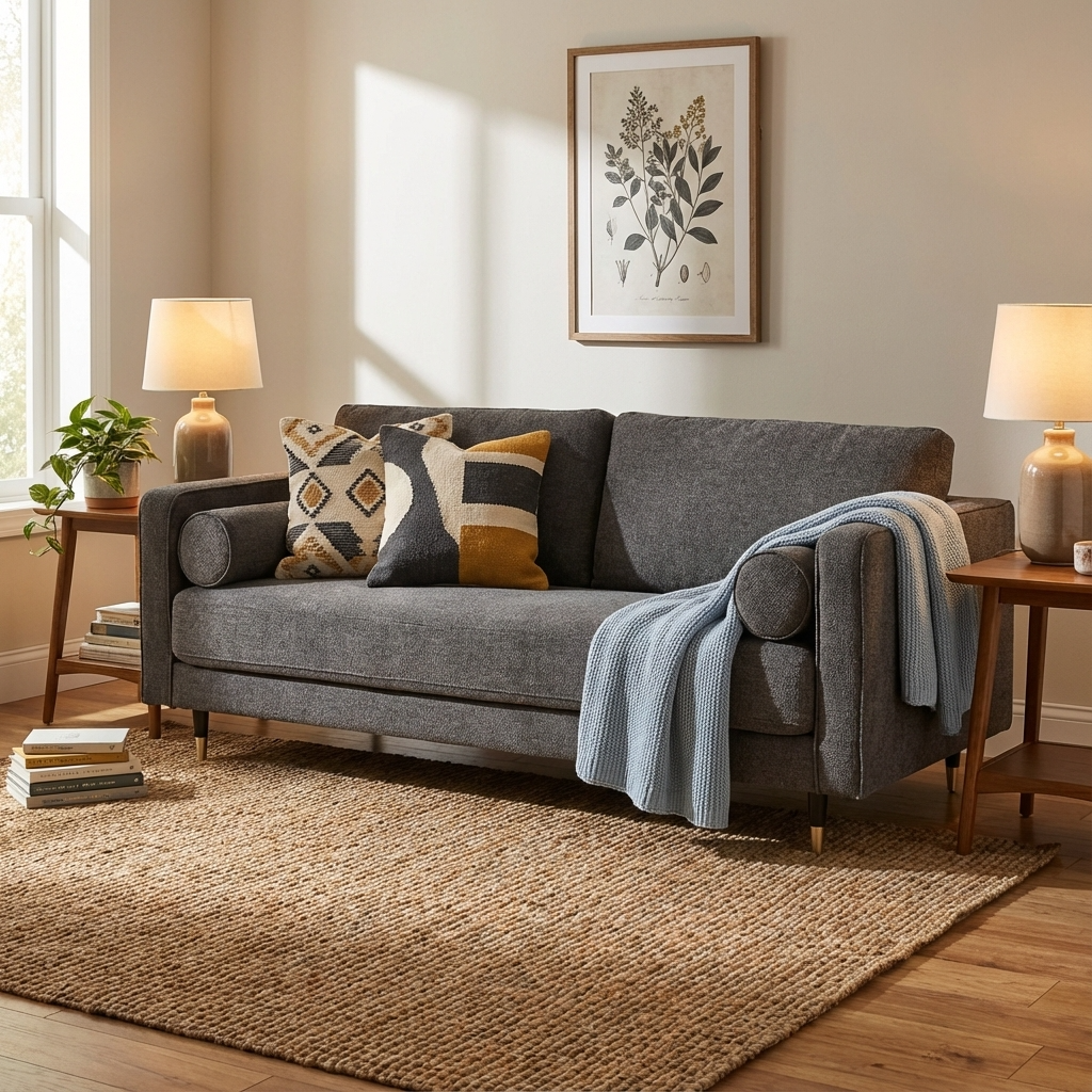 Hampton Grey Large Sofa Fabric 21403 - Havenheim Furniture