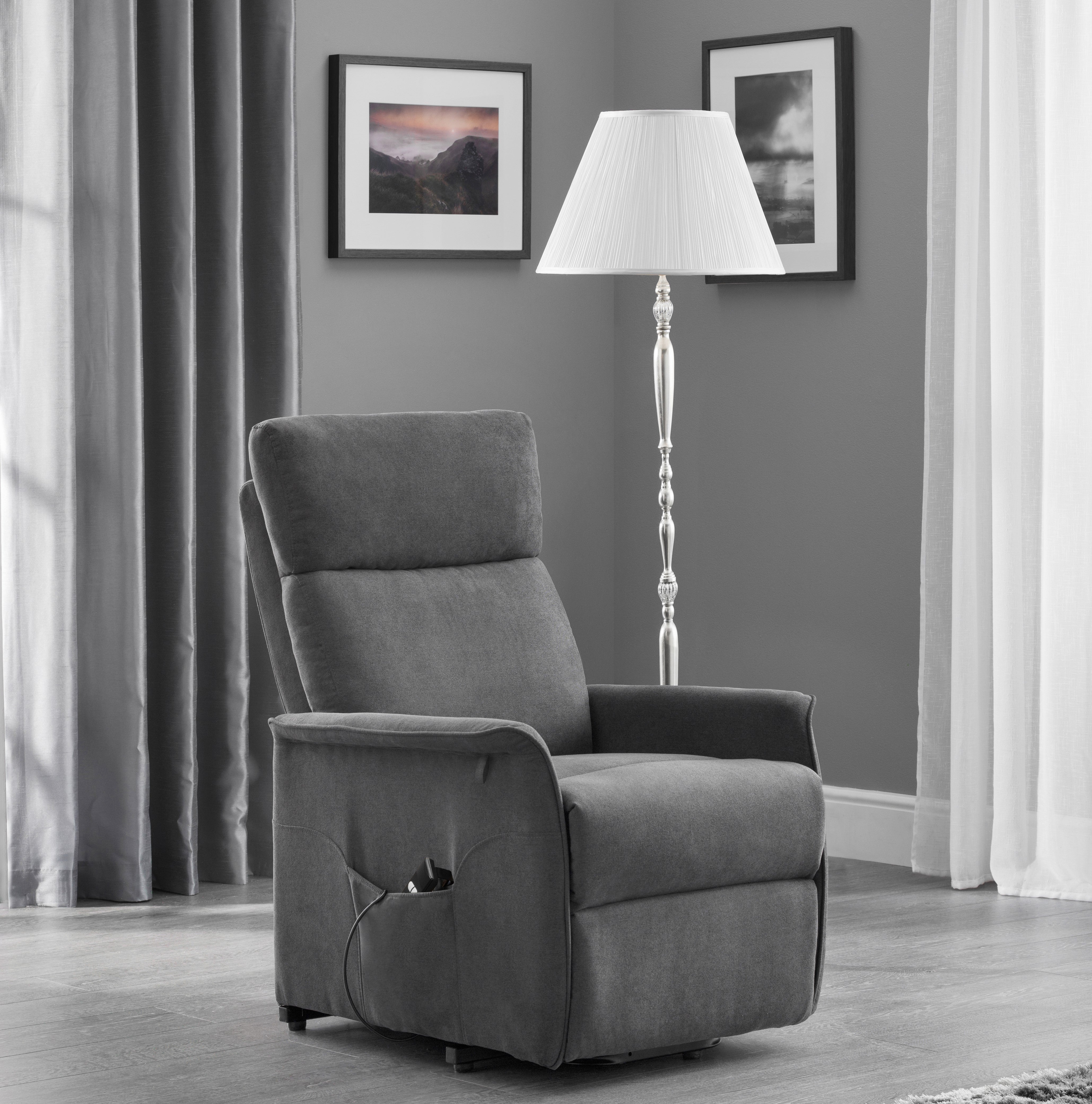 Helena Rise & Recline Chair - Charcoal Fabric HEL101 - Havenheim Furniture