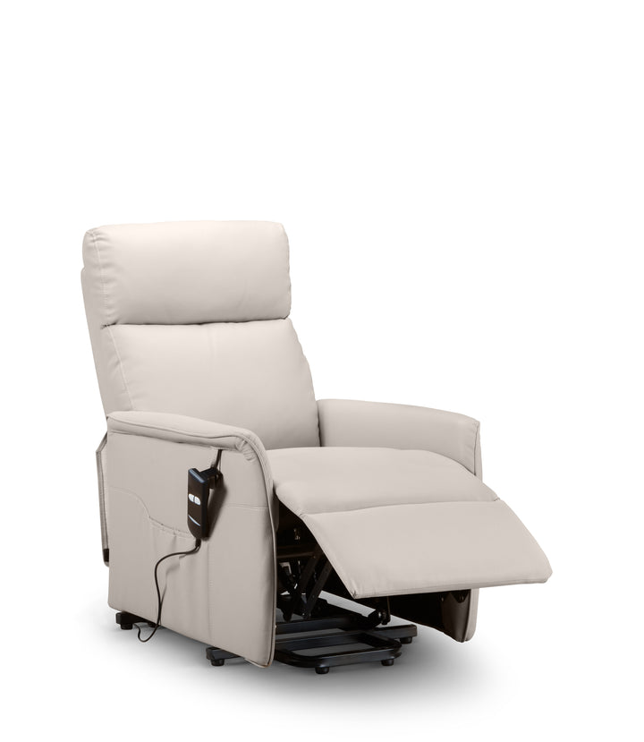 Helena Rise & Recline Chair Motorised -  Pebble Faux Leather HEL102 - Havenheim Furniture