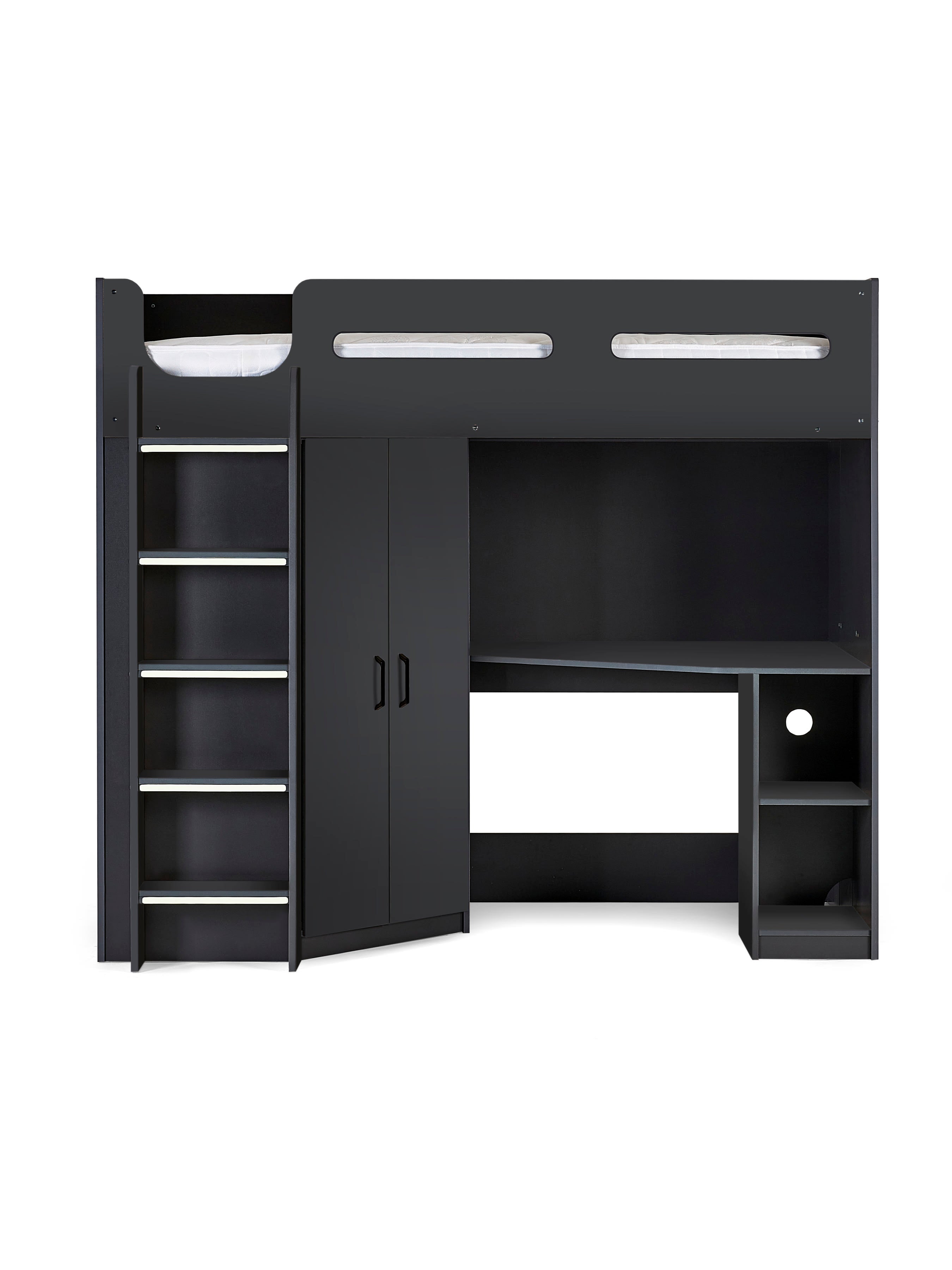 Hercules Highsleeper Bed with Desk Single 90cm - Anthracite HER012