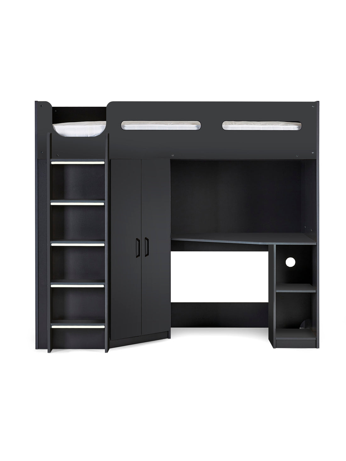 Hercules Highsleeper Bed with Desk Single 90cm - Anthracite HER012