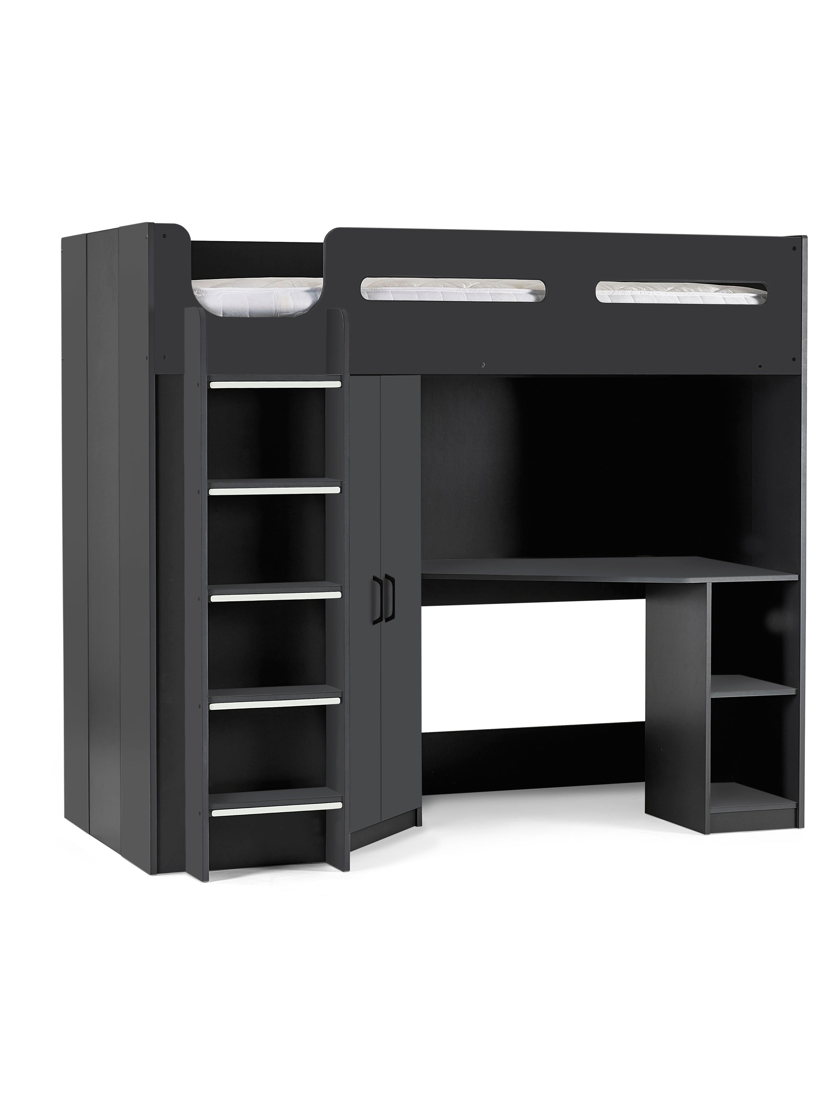 Hercules Highsleeper Bed with Desk Single 90cm - Anthracite HER012