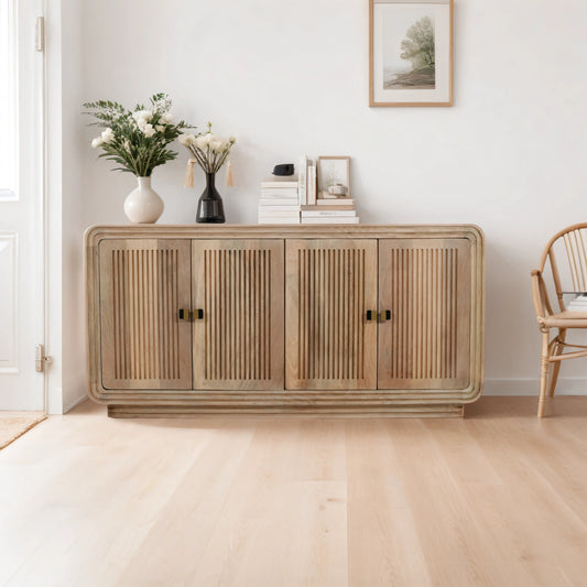 Hudson Carved Mango Wood 4 Doors Large Sideboard RG02