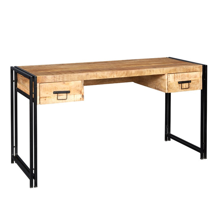 Cosmo Industrial Desk Mango Wood with Metal ID27 - Havenheim Furniture