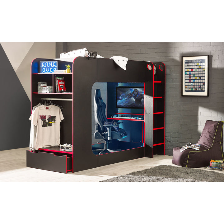 Impact Gaming Bunk Bed Black/Red IMP001 - Havenheim Furniture