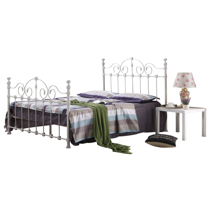 Inglewood King Size Bed 150cm Metal White INGLKSWHI - Havenheim Furniture