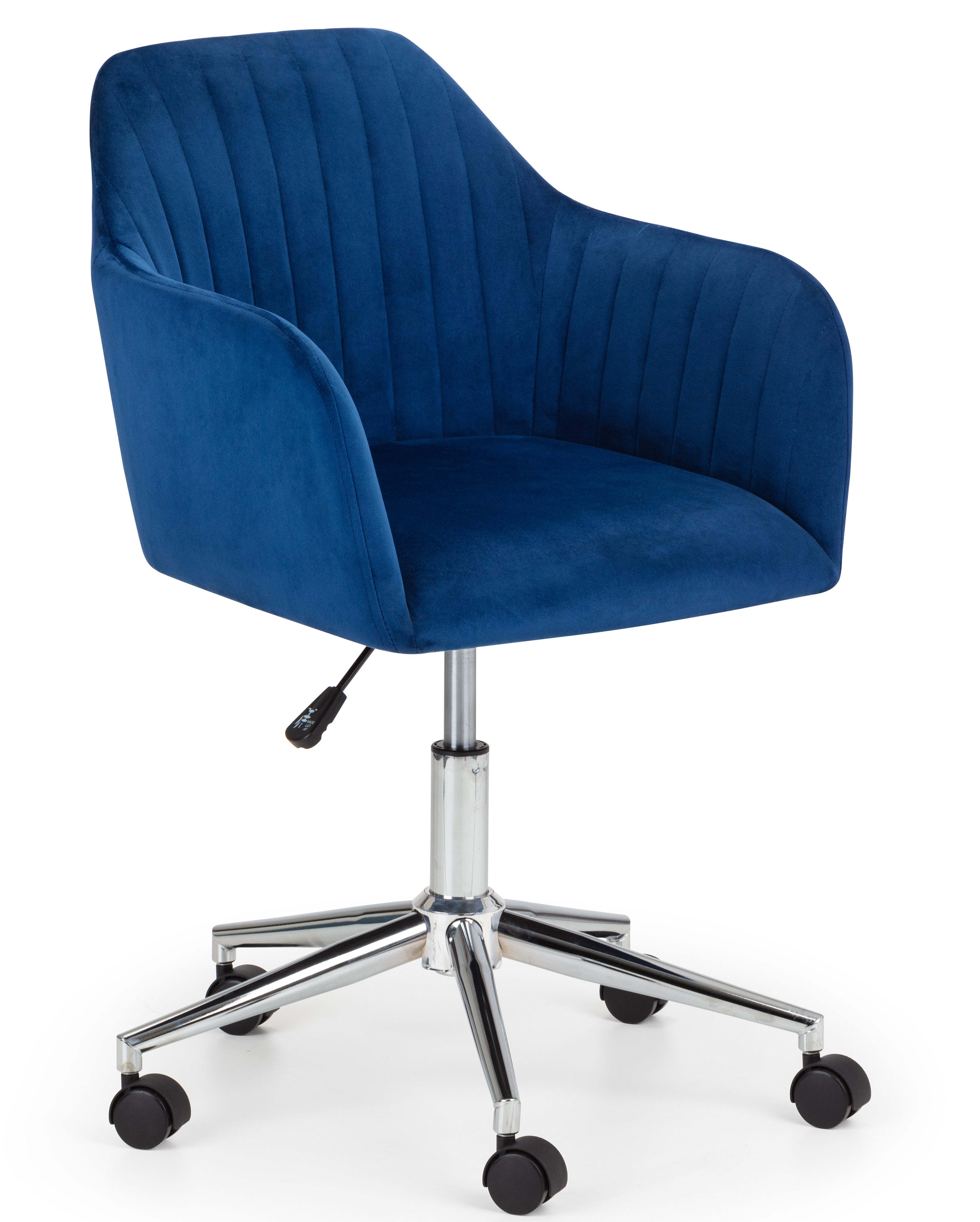Kahlo Velvet Swivel Office Chair- Blue/Chrome KAH001 - Havenheim Furniture
