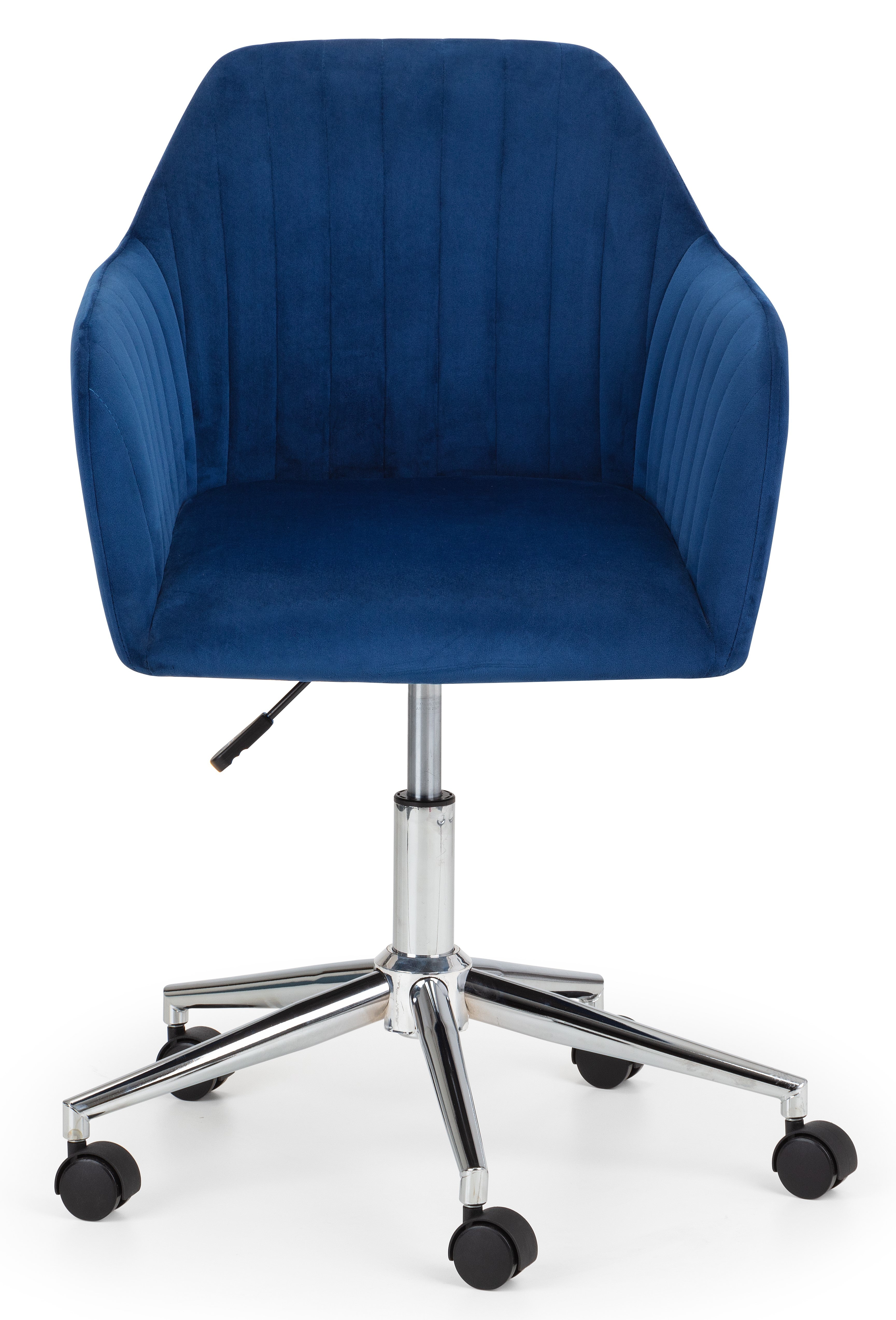 Kahlo Velvet Swivel Office Chair- Blue/Chrome KAH001 - Havenheim Furniture