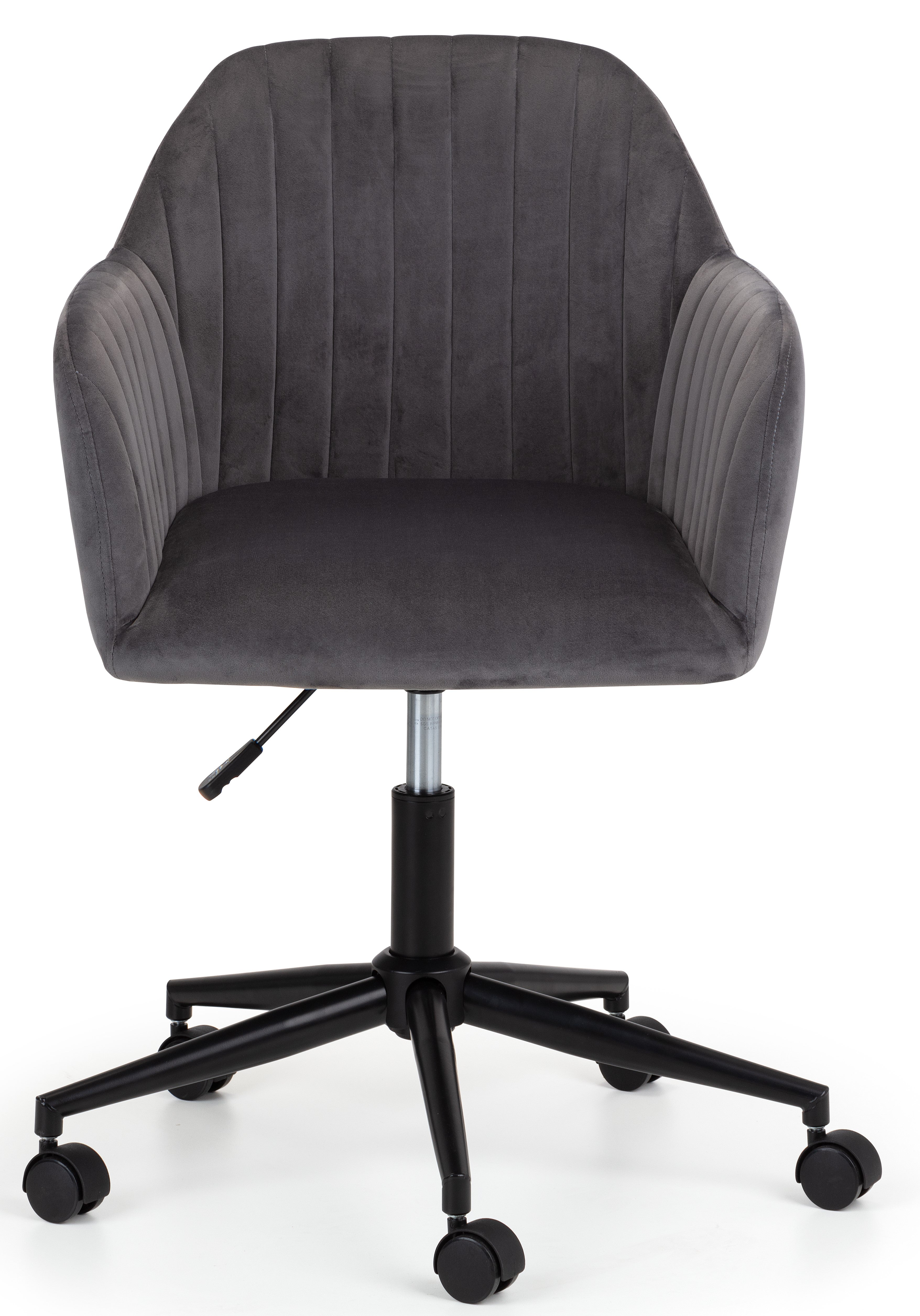 Kahlo Velvet Swivel Office Chair - Grey/Black KAH002 - Havenheim Furniture