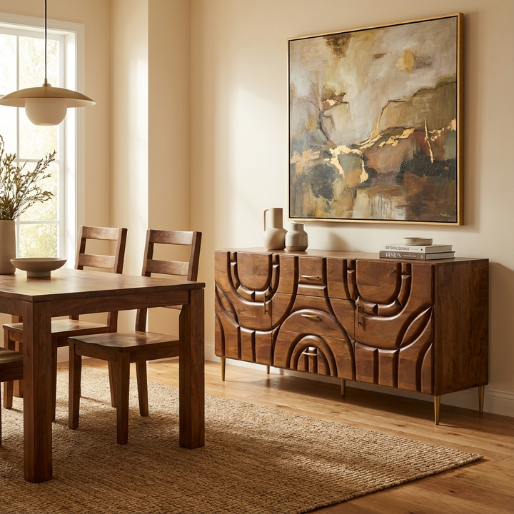 Kanpura Mango Wood 2 Door 3 Drawer Sideboard 2852L