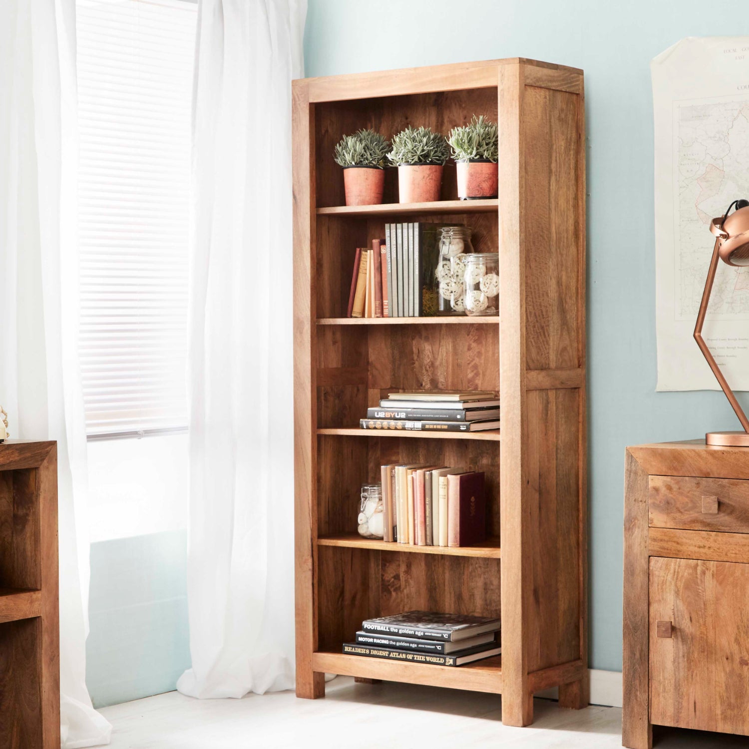 Toko Light Mango Large Open Bookcase LM20 - Havenheim Furniture