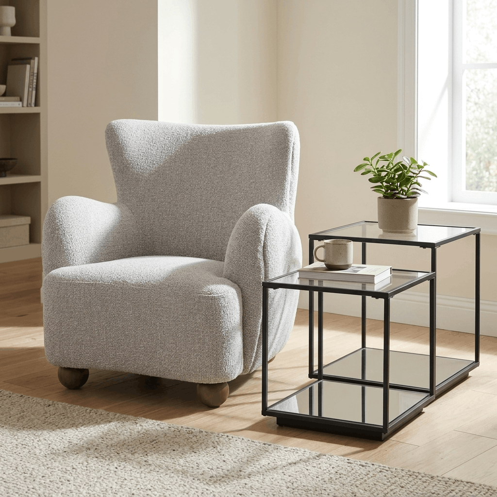 Lennox Black Framed Set Of 2 Side Tables 23958 - Havenheim Furniture
