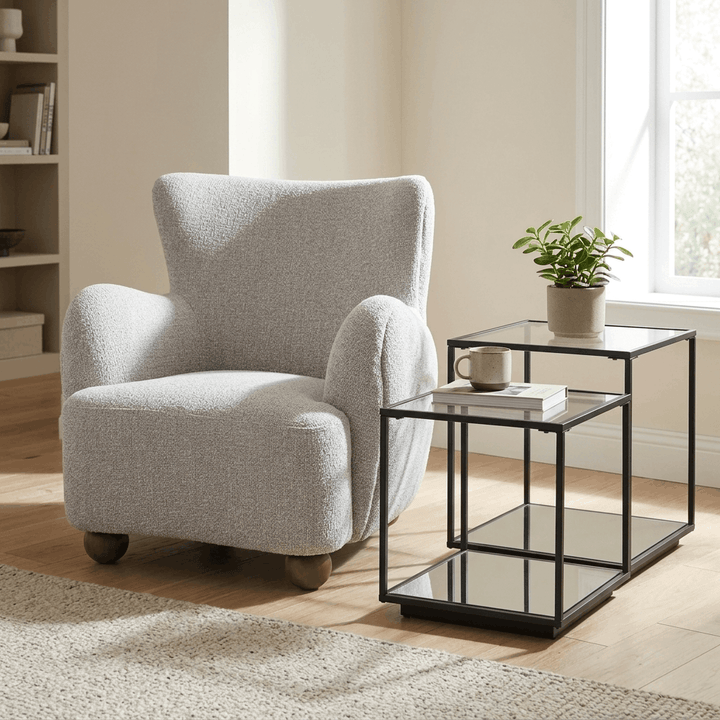 Lennox Black Framed Set Of 2 Side Tables 23958 - Havenheim Furniture
