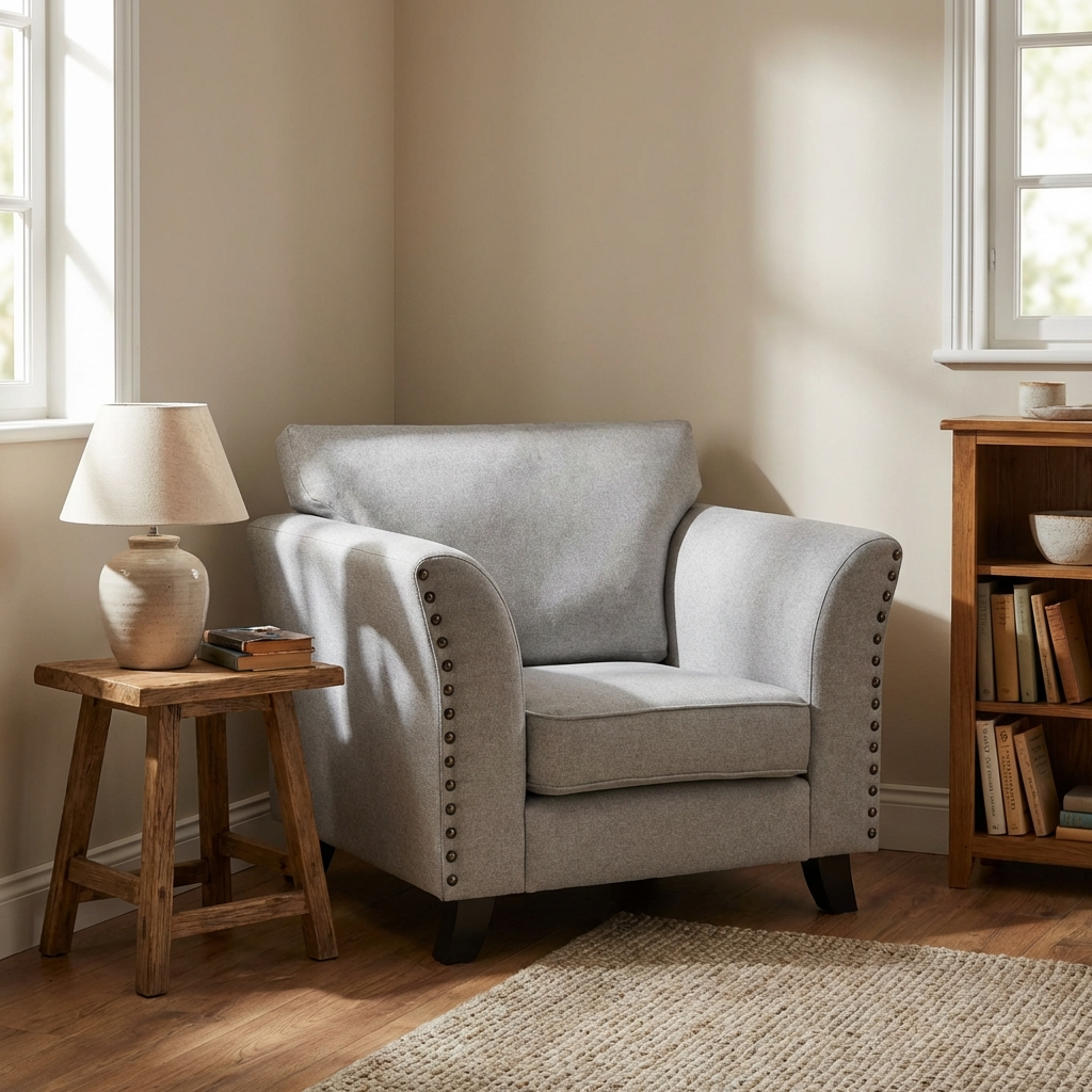 Linton Fabric Sofa 1 Seater Grey LINT1GRE - Havenheim Furniture