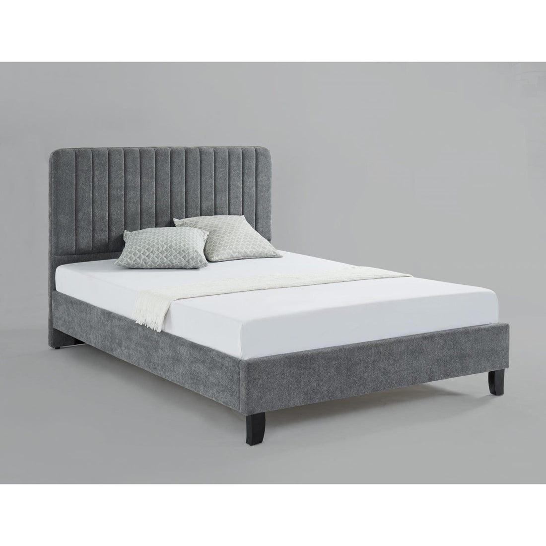 Livingstone Fabric Single Bed Grey LIVISINGRE - Havenheim Furniture