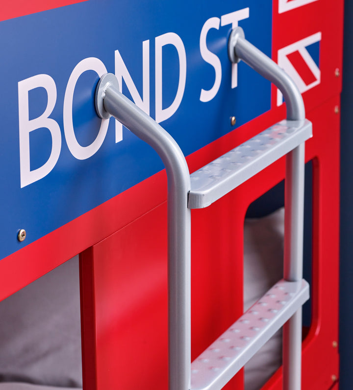 London Bus Bunk Bed 90cm Single - Red LON001 - Havenheim Furniture