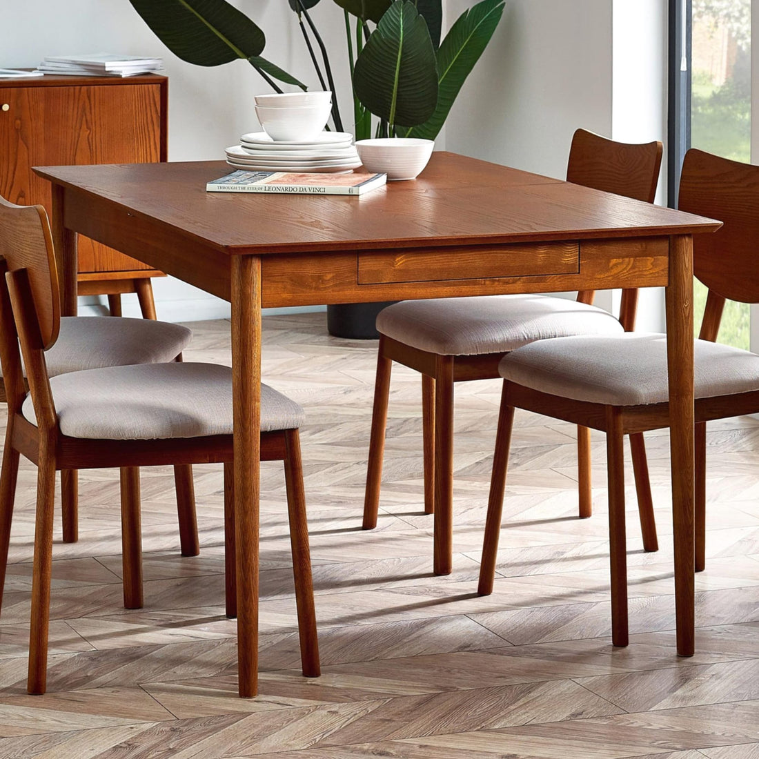 Lowry Extending Dining Table With 2 Drawers LOW001 - Havenheim Furniture