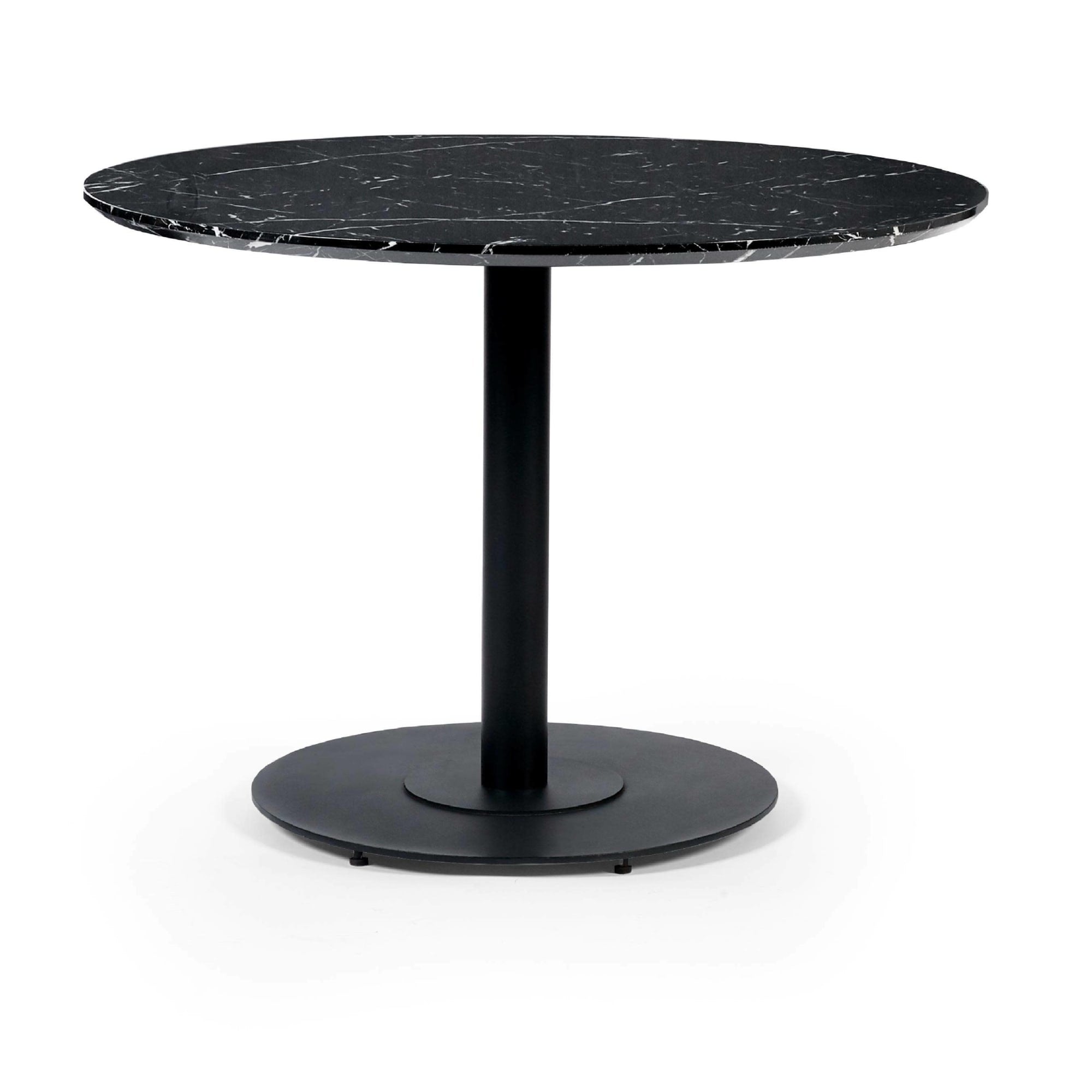 Luca Black Marble Effect Round Dining Table 80cm LUC302 - Havenheim Furniture