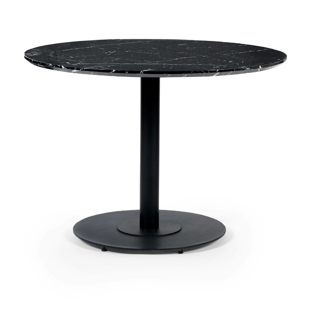 Luca Black Marble Effect Round Dining Table 80cm LUC302 - Havenheim Furniture