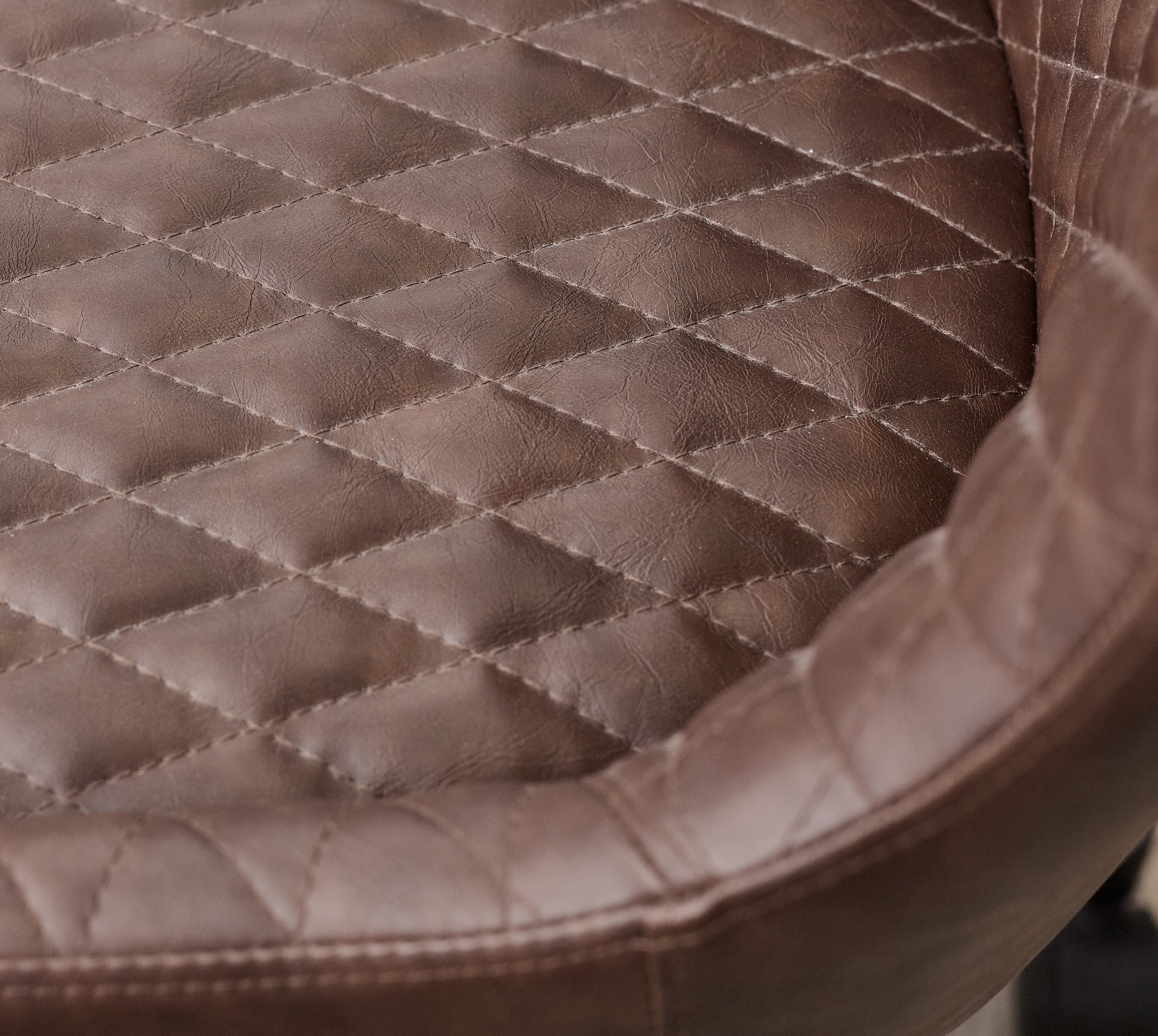 Luxe Office Chair In Brown Faux Leather LUX012 - Havenheim Furniture