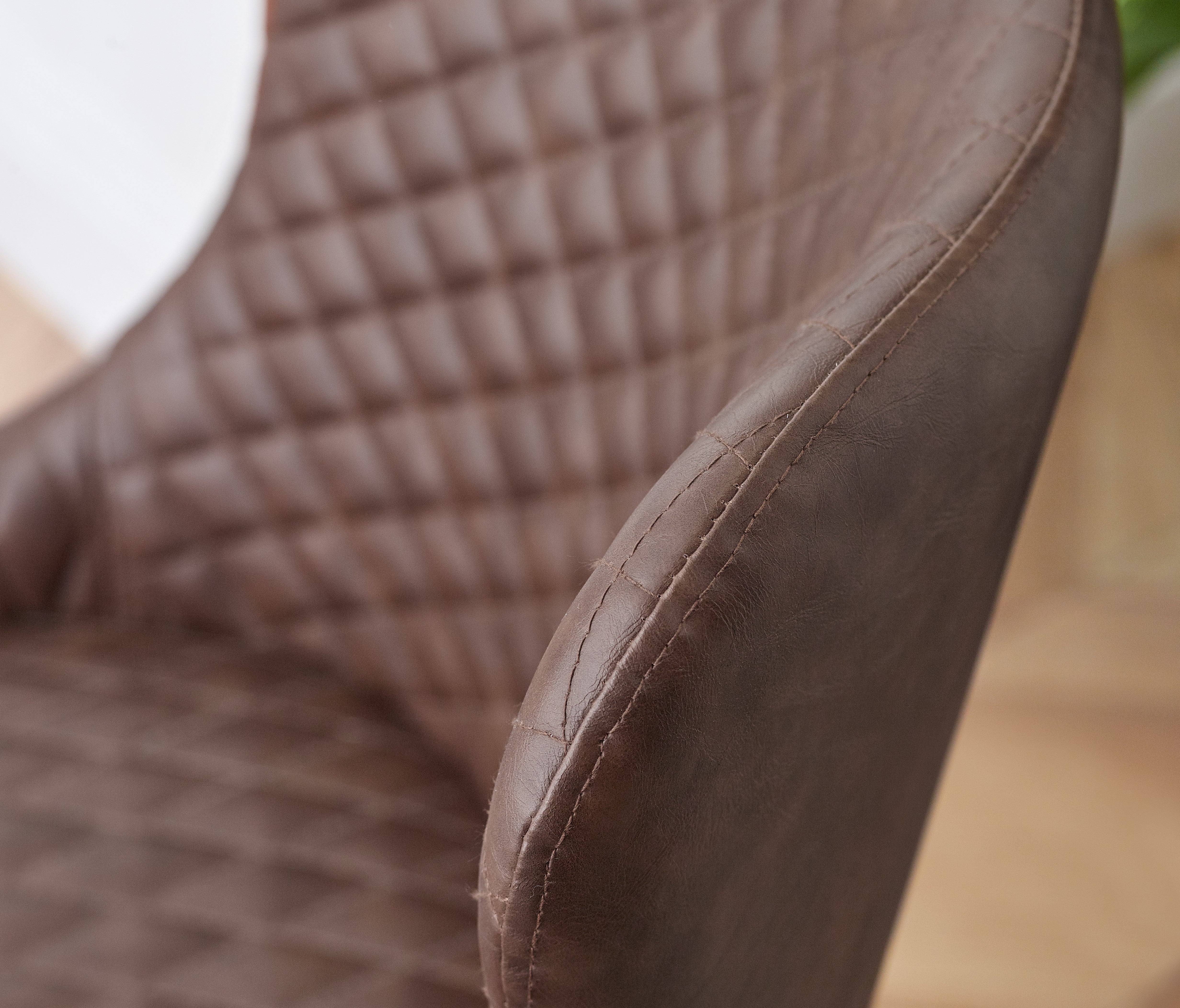 Luxe Office Chair In Brown Faux Leather LUX012 - Havenheim Furniture