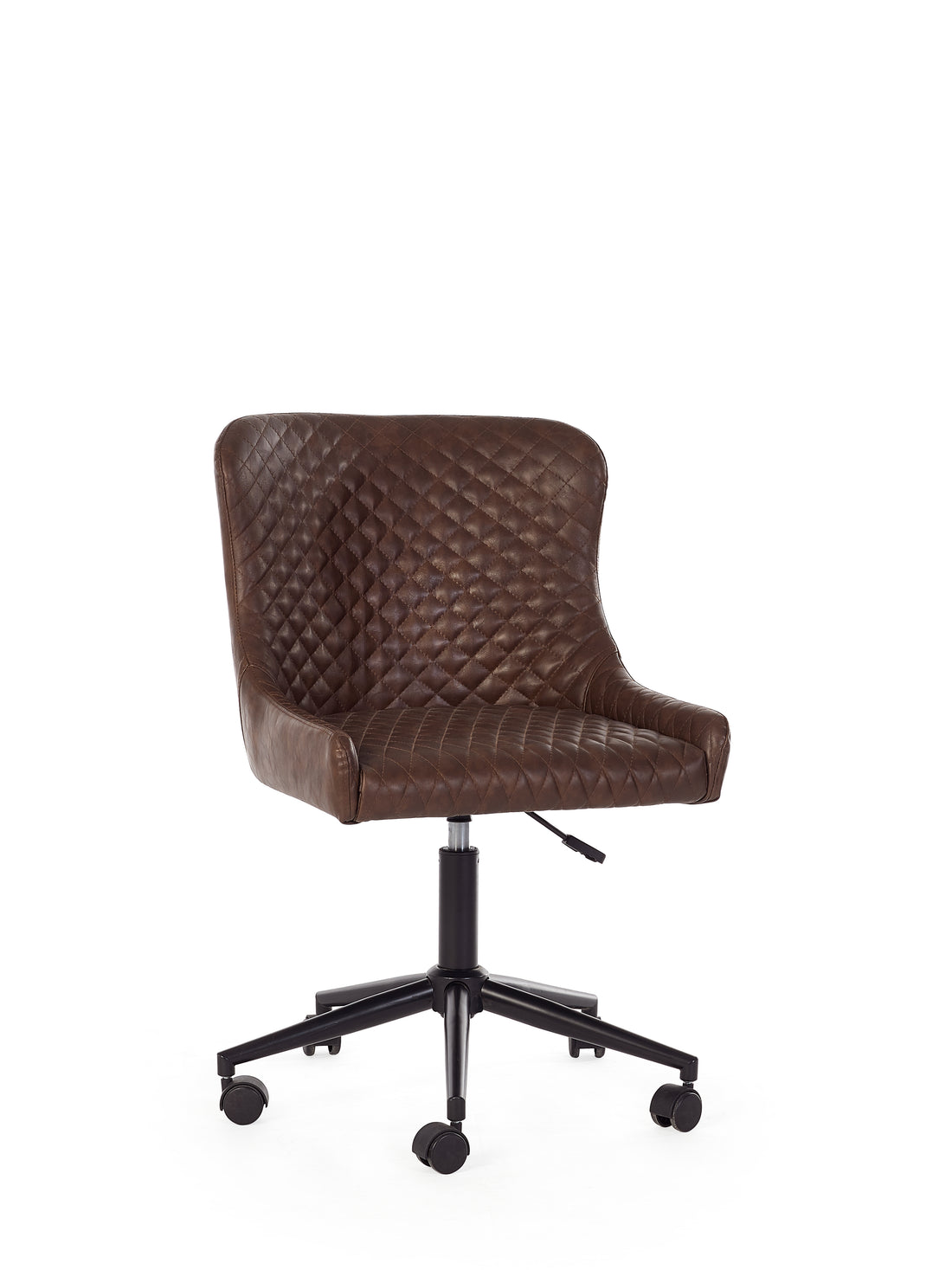 Luxe Office Chair In Brown Faux Leather LUX012 - Havenheim Furniture