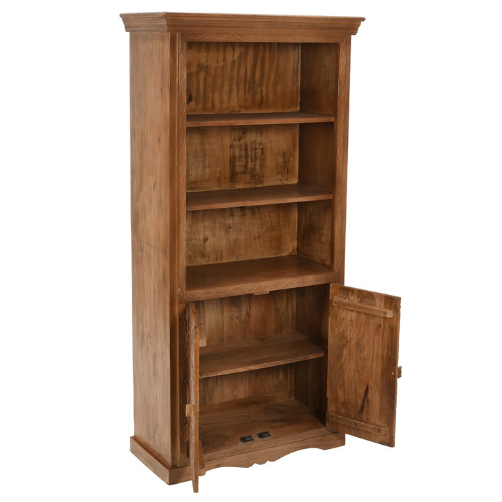 Artwork Mango Wood Large Bookcase MC15 - Havenheim Furniture