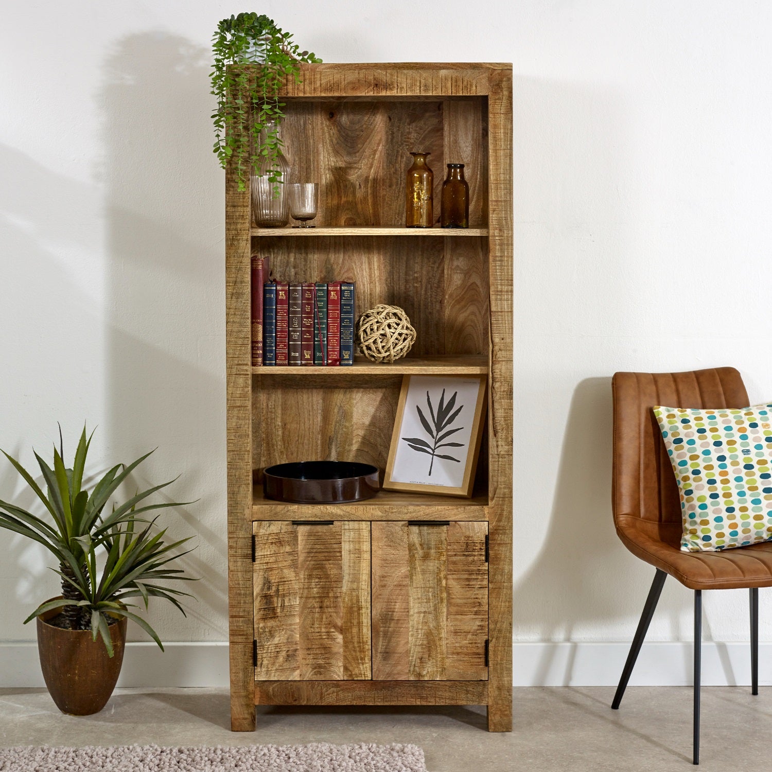 Surrey Solid Wood Bookcase With Doors MD15 - Havenheim Furniture