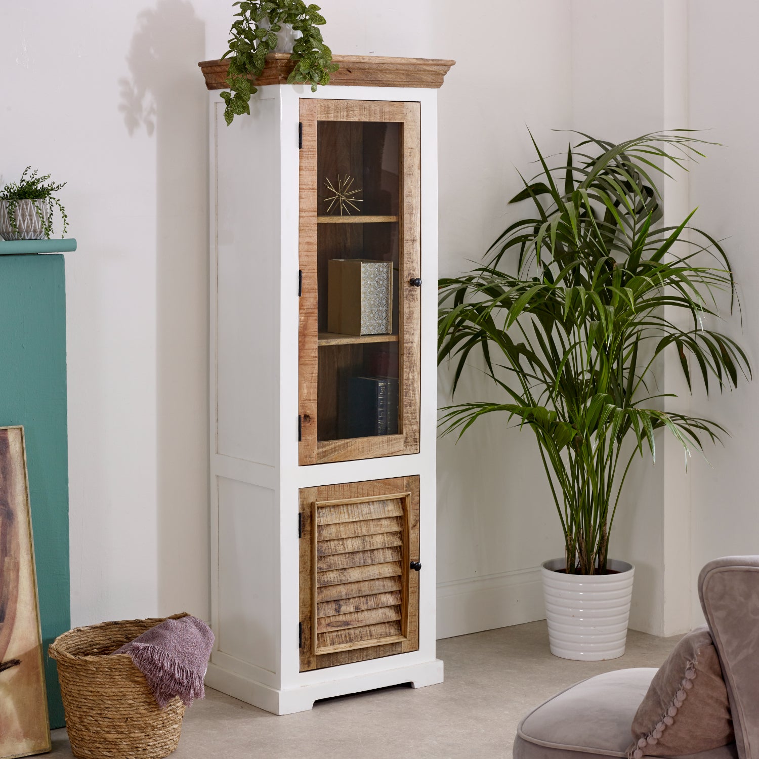 Alfie Mango Wood Bookcase/Display Cabinet