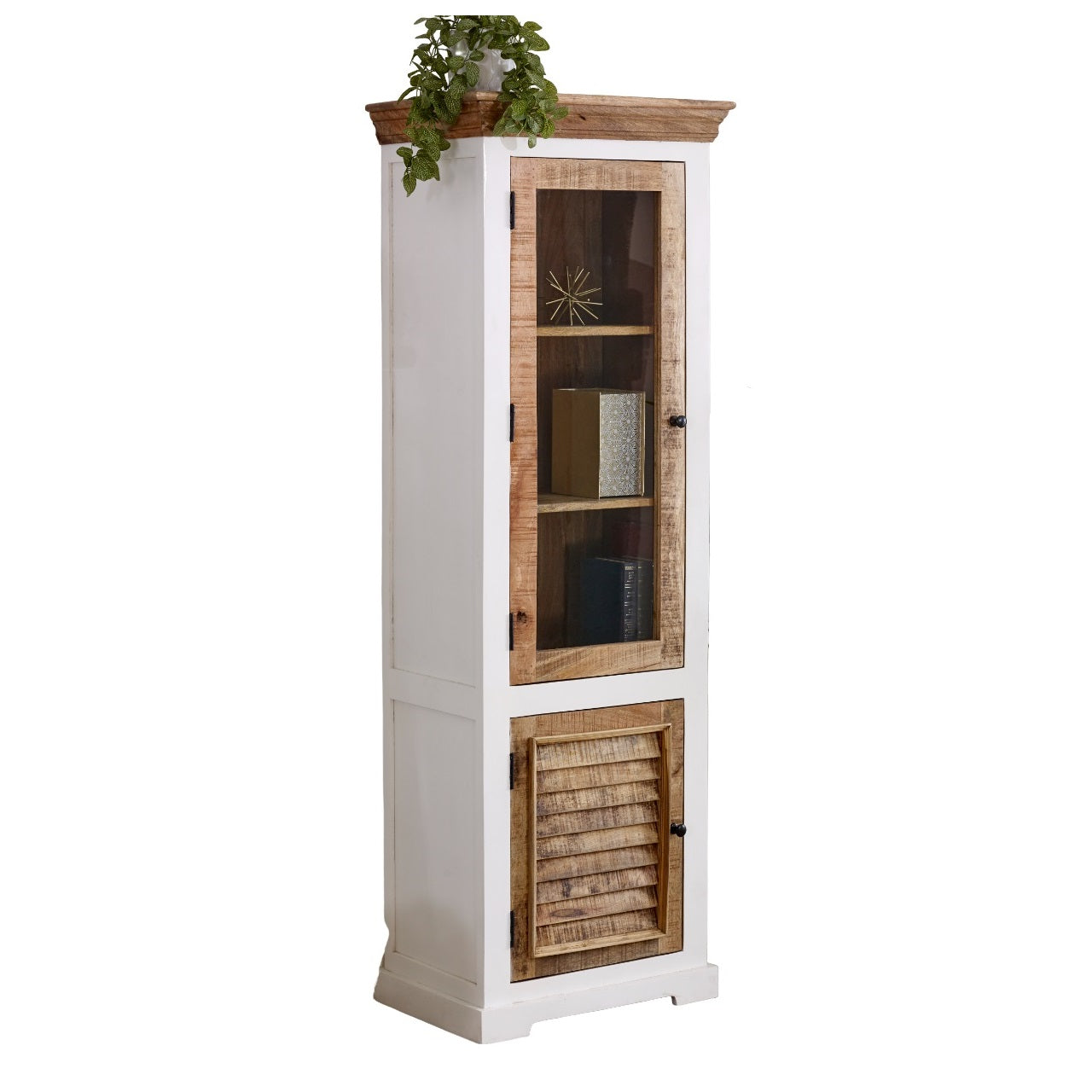 Alfie Wood Bookcase/Display Cabinet - 3 Shelves & 1 Door - Havenheim Furniture