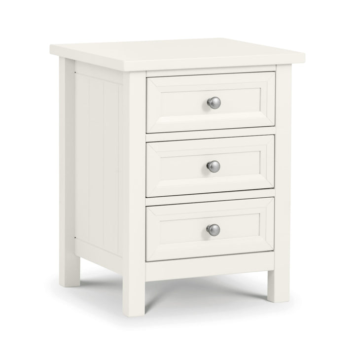 Maine 3 Drawer Bedside - Surf  White - MDF MAI101 - Havenheim Furniture