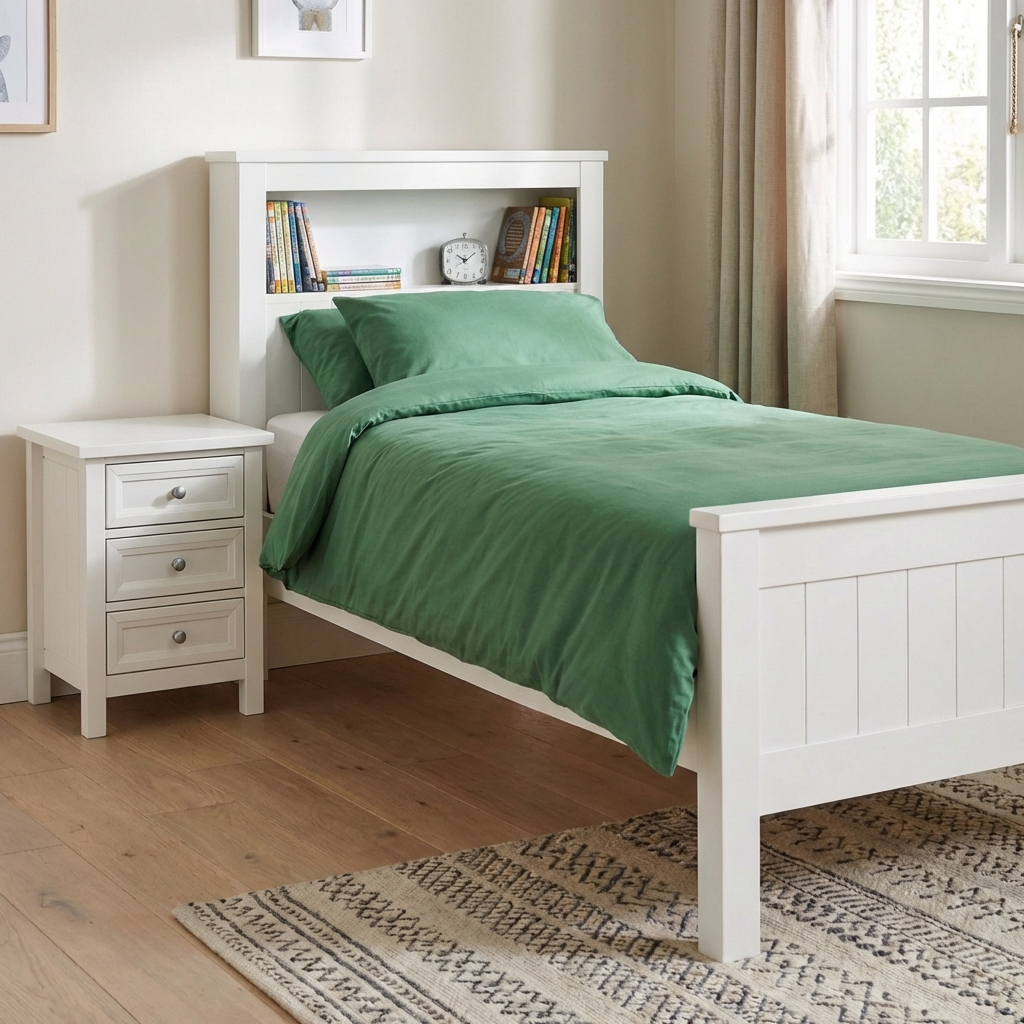 Maine 3 Drawer Bedside - Surf  White - MDF MAI101 - Havenheim Furniture