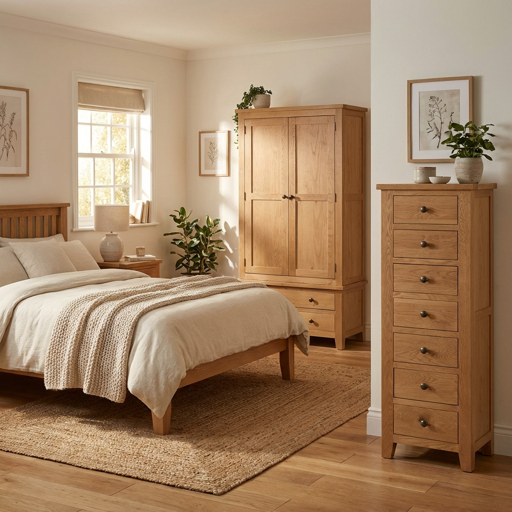 Marlborough 7 Drawer Chest Solid White Oak & Oak Veneers MAR205 - Havenheim Furniture