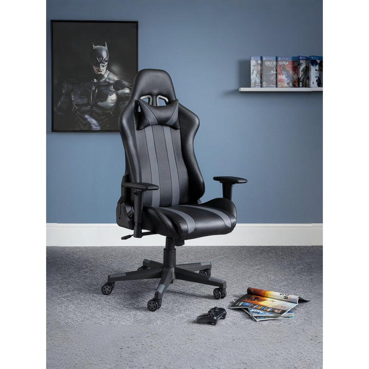 Meteor Gaming Chair Black and Grey Faux Leather MET101