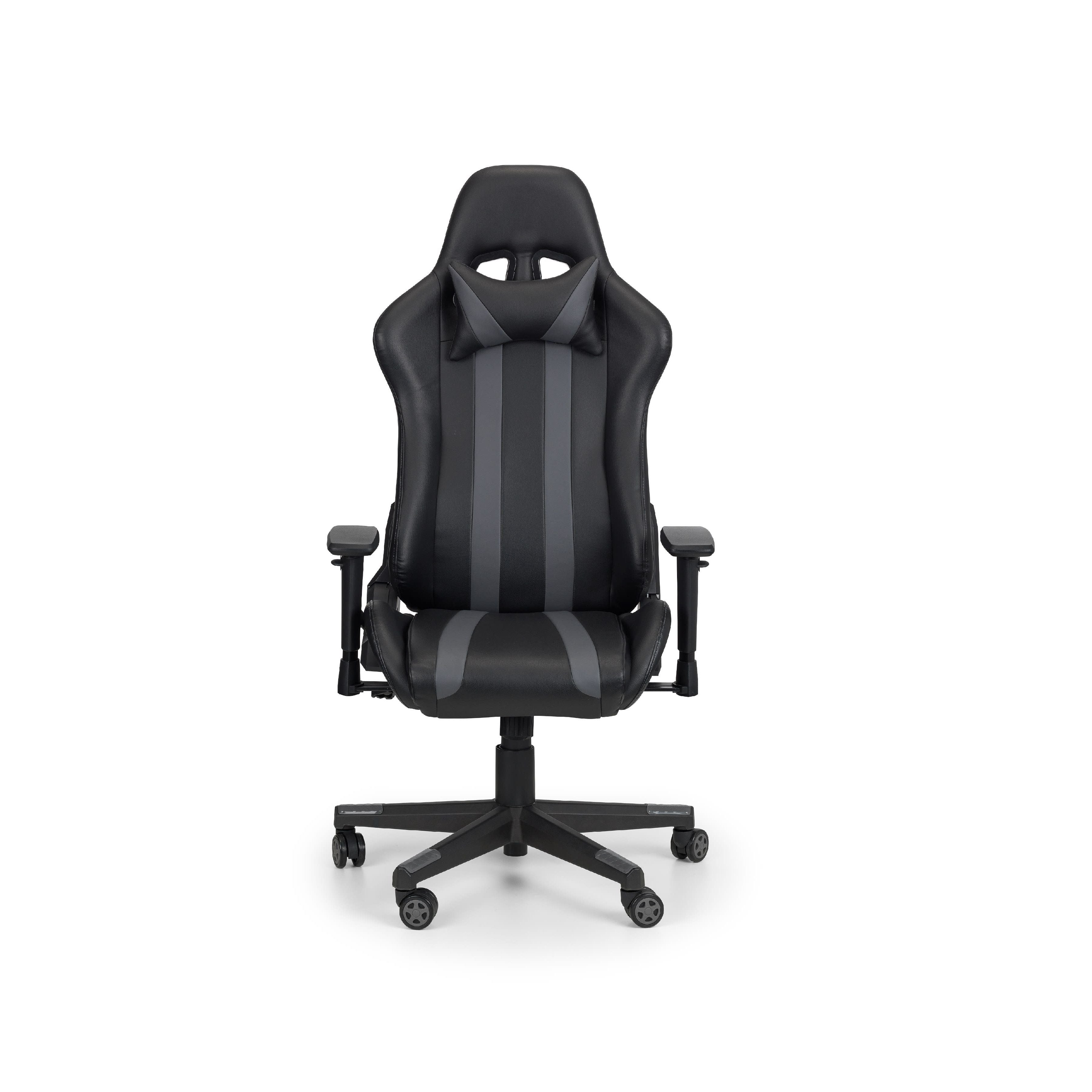 Meteor Gaming Chair Black and Grey Faux Leather MET101